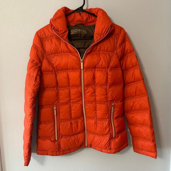 MICHAEL Michael Kors Jackets & Blazers - Michael Kors Packable Down-Filled Puffer Jacket Orange Women's Sz S